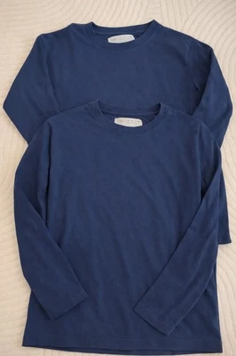 ZARA Jungen Langarmshirt Set Gr. 128 – 2x dunkelblau Basic Shirts - Bild 1 von 3