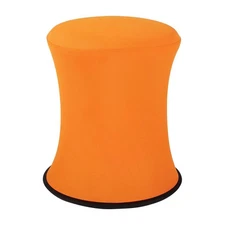 Active Height Stool with White Frame and Orange Fabric 18"-26"