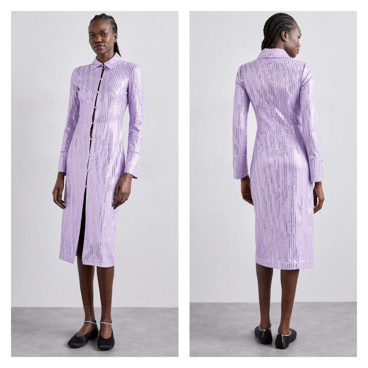 STINE GOYA Sonja Dress Womens Small Lavender Purple Sequin