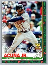 2019 topps holiday baseball ronald acuna jr. rookie gold cup #85
