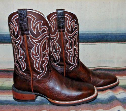 Mens Rujo The Miguel Tan Brown Rock Ranch Calfskin Cowboy Boots 9 D New w/o Box - Picture 3 of 6