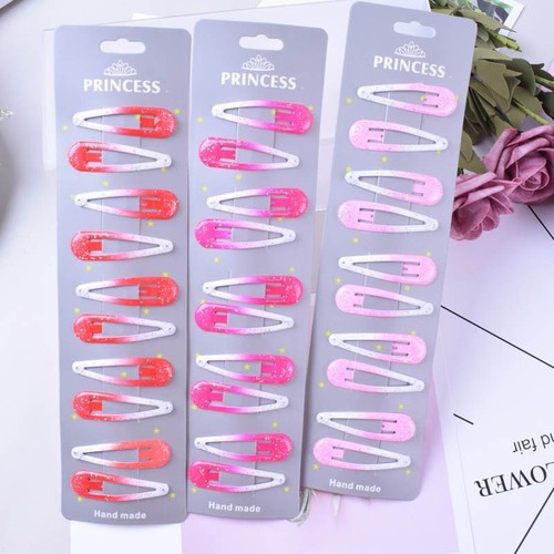 Fermaglio per capelli a scatto glitter-carino metallo barrette forcine accessori donna set 10 pezzi - Foto 4 di 12