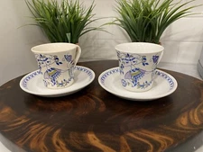 Vintage Figgjo Flint Norway Turi-Design Lotte Tea Cups & Saucers (Set of 2) 60's