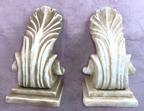 Vintage Corbels 2 Shelf Acanthus Leaf Wall Sconce Bracket Plaster - Picture 1 of 8