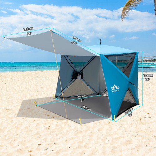 Pop Up Strandzelt Tragbar Sonnenschutz Schutz Outdoor Camping Angeln Überdachung Groß - Bild 4 von 8