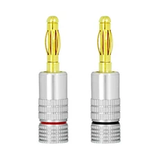 5 Pairs 4mm Gold Audio Deadbolt banana Plug Connector Jack Adapter Speaker Wire