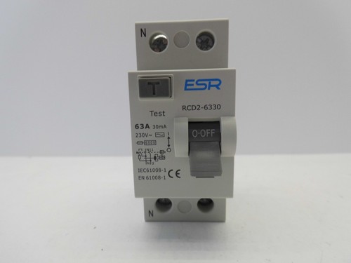 ESR RCD2- 16, 25, 40, 63 AMP 30MA DOPPELPOLIG RCCB RCD RESTSTROMGERÄT - Bild 12 von 13