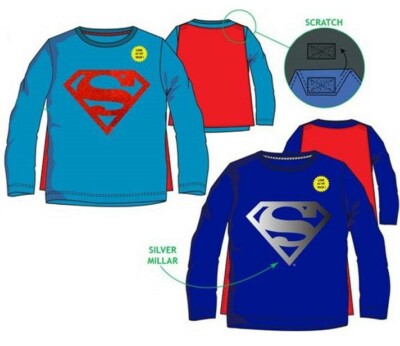 DC Superheroes - Superman Langarm Shirt mit abnehmbarem Cape 100 % Baumwolle