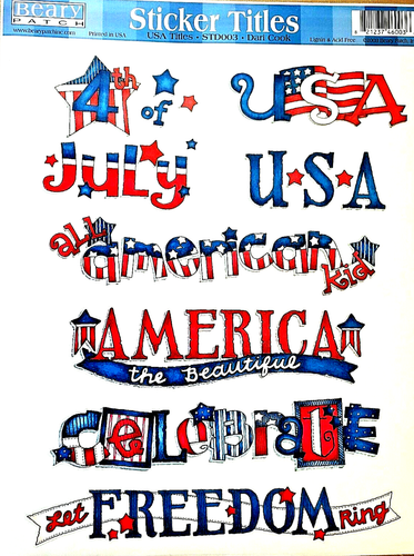 America USA 4th Of July American Clear Big Sticker RARE *Cut For Ship Economy