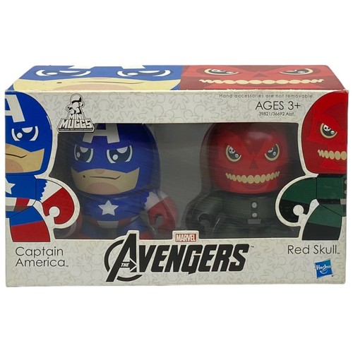 Marvel Avengers Mighty Muggs Captain America Red Skull 2 Pack 2011 Hasbro Sealed