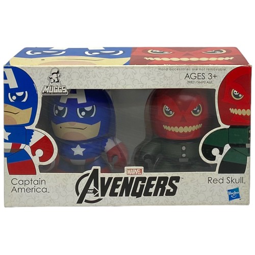 Marvel Avengers Mighty Muggs Captain America & Red Skull 2 Pack 2011 Hasbro New - Picture 1 of 4