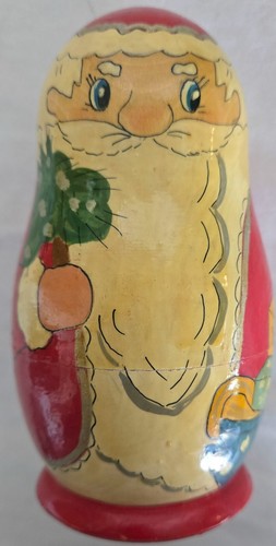 Russian Nesting Dolls, Wooden Set of 5 Hand Painted, Multi-Color, Vintage - Picture 6 of 15