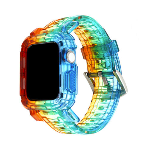 TPU Clear iWatch Band Strap +Case Sport for Apple Watch Series 8 7 6 SE 41/45mm - Picture 49 of 56