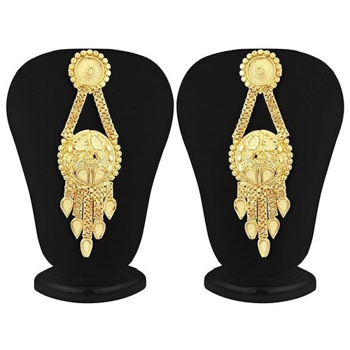 Juego de collar de joyería de boda enchapado en oro étnico tradicional del sur de la India - Imagen 5 de 7