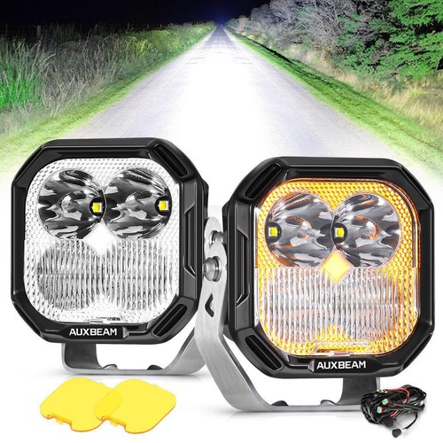 Combo de luces LED Auxbeam Color Play 3′′ 100W - DRL blanco + señal de giro ámbar - Imagen 2 de 11