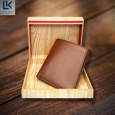 RFID Protected Genuine Leather Multiple Card Note Slots Men Wallet Card Holder