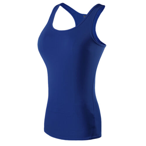 Women Tight Sports Vest Activewear Tops Yoga Gym Running Quick Dry Sportswear - Picture 21 of 22