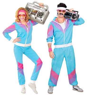 Proll 80 er Jahre Trainingsanzug - Jogginganzug - Blau - Damen - Männer - Unise