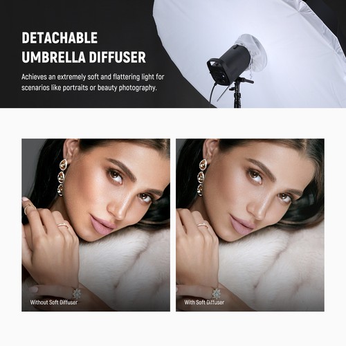 NEEWER 41'' Parabolic Reflective Umbrella Photography Soft Lighting&White Inner - Picture 4 of 8