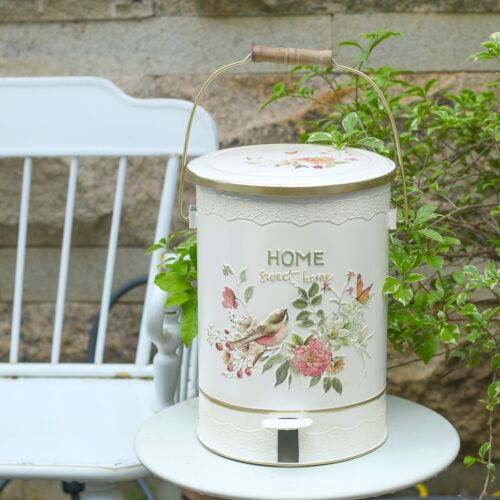 Vintage Trash Can with Lid 2 Gal Bathroom Living Roon Garbage Can Waste Bin - Picture 2 of 10