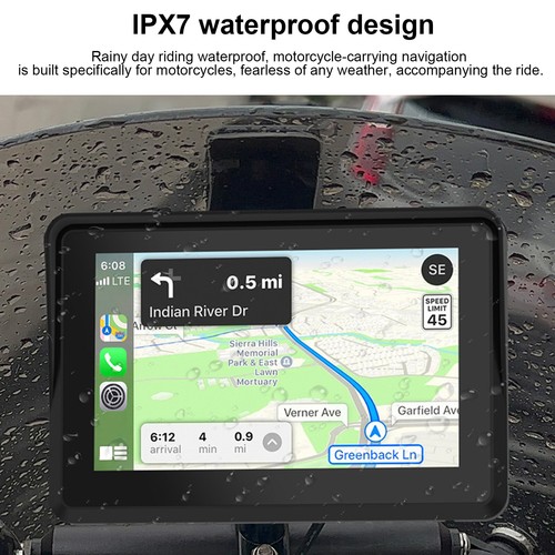 5 inch Touch Motorcycle Navigator External Wireless CarPlay Android Auto 5G&WiFi - Picture 9 of 16