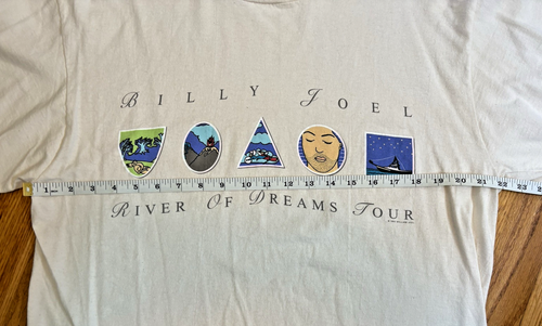 1993 XL Langarm T-Shirt Billy Joel River of Dreams Tour USA Creme Vintage - Bild 6 von 10