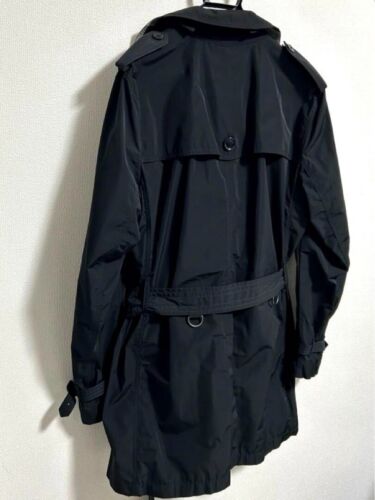 Burberry BRIT Trench Coat Black Polyester Men's XL - Picture 6 of 19