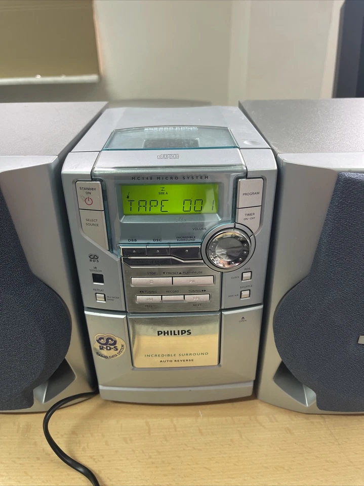 PHILIPS MC148/22 HiFi Anlage Kompaktanlage CD CD-RW MP3/WMA-CD Kassette Tuner - Bild 4 von 4