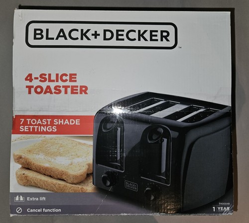 Black & Decker TR0004B: 4 Slice Toaster w/ Shade Selectors & Cancel Function -Bk - Picture 1 of 2