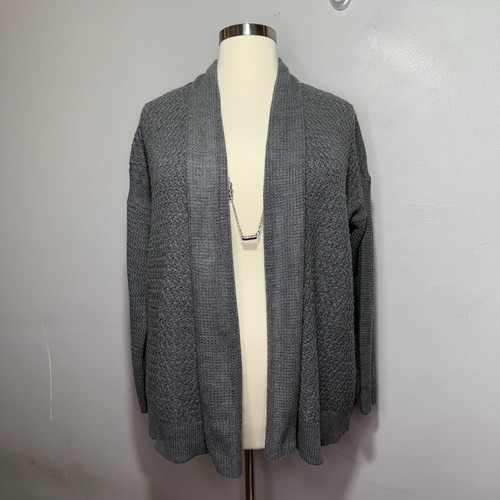 Verve ami Sweater Women’s Size 2X Gray Open-Front Knit Cardigan Cozy - Foto 1 di 7