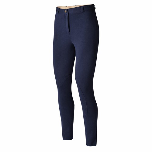 Riding Breeches Tights Ladies Childrens Soft Stretch Full Seat Knee Patch Horse - Picture 7 of 31