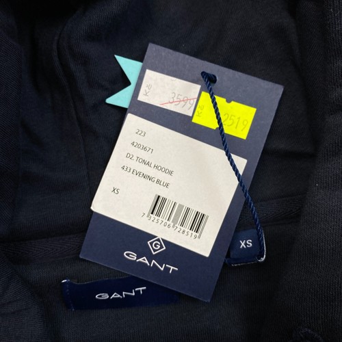 GANT Hoodie Pullover Pulli Damen dunkelblau Ton in Ton mit Logo Größe XS - Bild 5 von 12