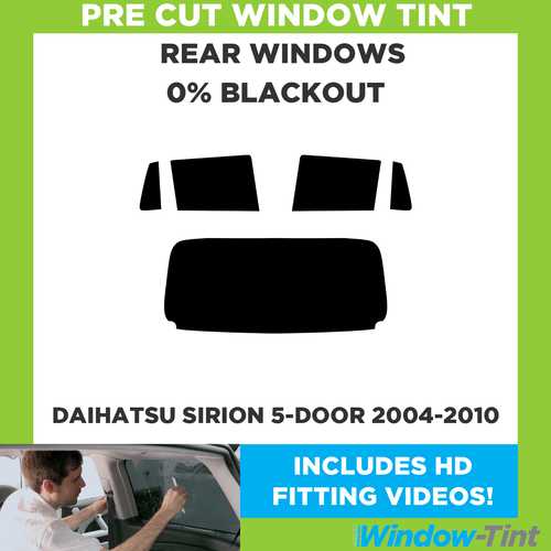 For Daihatsu Sirion 5-door Hatchback 04-10 Pre Cut Window Tint 0% Blackout Film - Picture 1 of 10