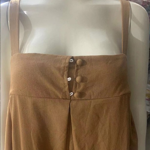 Women Loose Sleeveless Summer Playsuits Wide Leg Pants Cotton Linen Jumpsuits - Picture 10 of 22