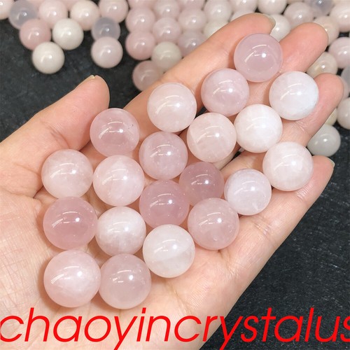 100p Wholesale Natural Rose quartz Ball Quartz Crystal Sphere Reiki Healing 15mm - Picture 4 of 10