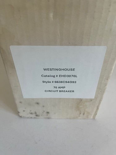 Westinghouse 70AMP Circuit Breaker EHD3070L 480VAC 6638C94G93 3 Phase NEW - Picture 2 of 5