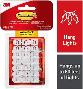 3m Command Decorating Hanging Clips Home Office Organization Hangers White 40pcs