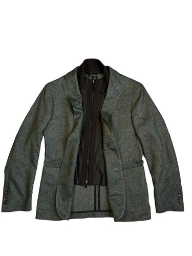 Ermenegildo Zegna Men's Blazer Full Zip Turtleneck 2 Button Jacket Gray Sz 7-50C - Picture 9 of 21