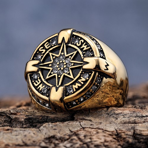 Mens Stainless Steel Anchor Viking for Men Ring Gold Silver Size 7-13 - Picture 19 of 34