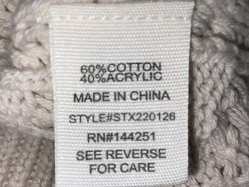 Jessica Simpson Mujer Tejido con Cable Suéter Chaleco Avena/Beige Talla M Nuevo con Etiquetas - Imagen 5 de 6