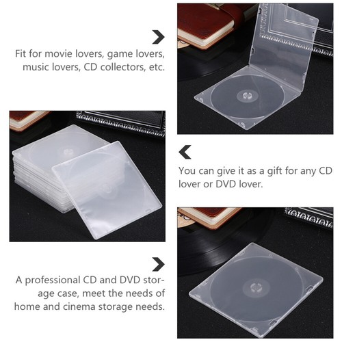 20 Pcs Single Dvd Holder Storage Box Clear Cd Case Organizer for Discs - Imagen 5 de 12