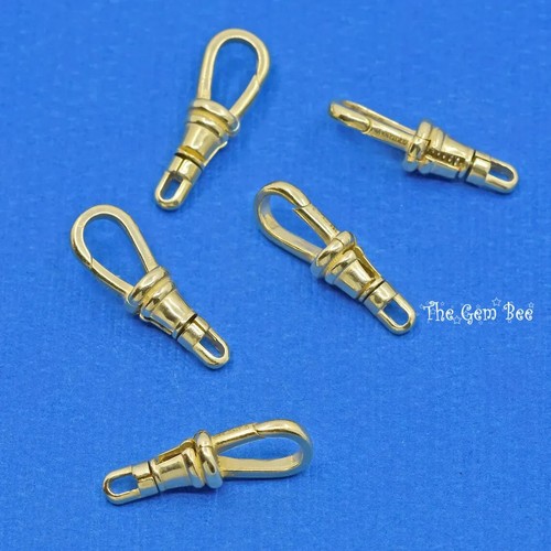 6.5x19.5mm 14k Yellow Gold Swivel Lock Dog Clip Chain Hook Charm Lobster Clasp - Picture 5 of 6