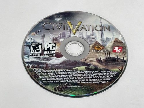 Sid Meier's Civilization V 5 - Gioco PC DVD Poster Completo Non Testato Disco Pulito - Foto 6 di 15