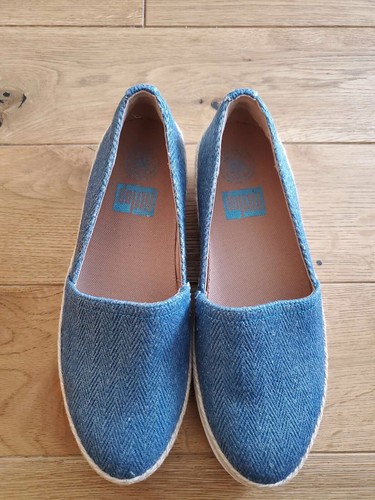 FitFlop Casa Denim Slip on Loafers Size 4