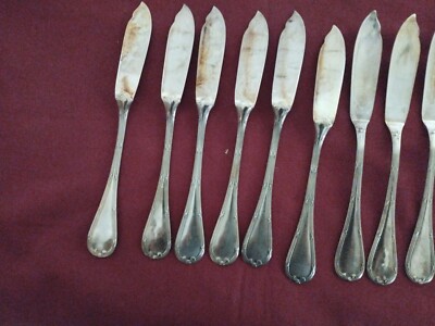Lot De 6 Couteaux à Poisson ERCUIS – Modèle Rubans Argenté (occasion)