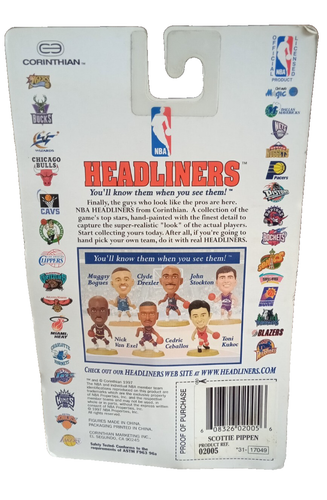 Vintage Scottie Pippen 1996 NBA Corinthian Headliners Chicago Bulls weißes Trikot neu im Karton - Bild 2 von 2