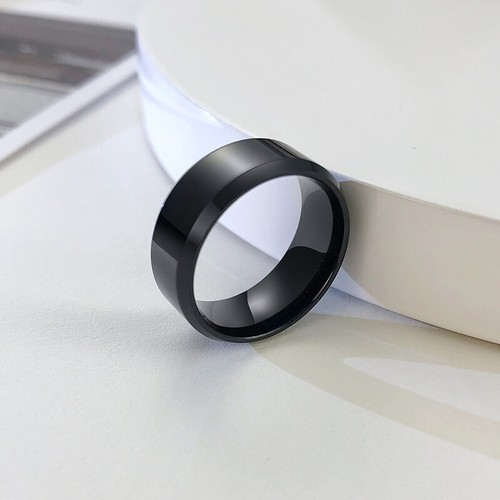 Men Women Stainless Steel Wedding Ring Personalized ID Day Custom Free Engraving - Picture 19 of 26