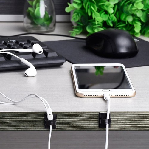 200 Pcs Clamp Line Card Self-adhesive Cable Management Clips Cord Organizer - Afbeelding 6 van 7