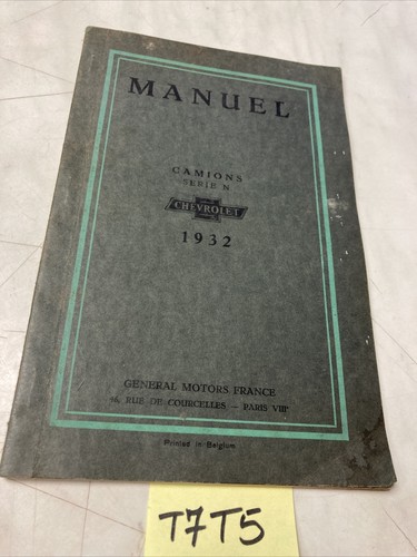 Manuale Camion Chevrolet Serie N 1932 Istruzioni Tecnica Manutenzione Raro