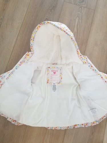 Toddler Girl 24mo snow jacket, Hooded, full front zip, Warm Lined, Floral, Nwt - Picture 6 of 11